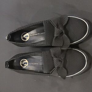 Naomi Black Textile wedge sneakers from The Wishbone Collection Black Sz 8